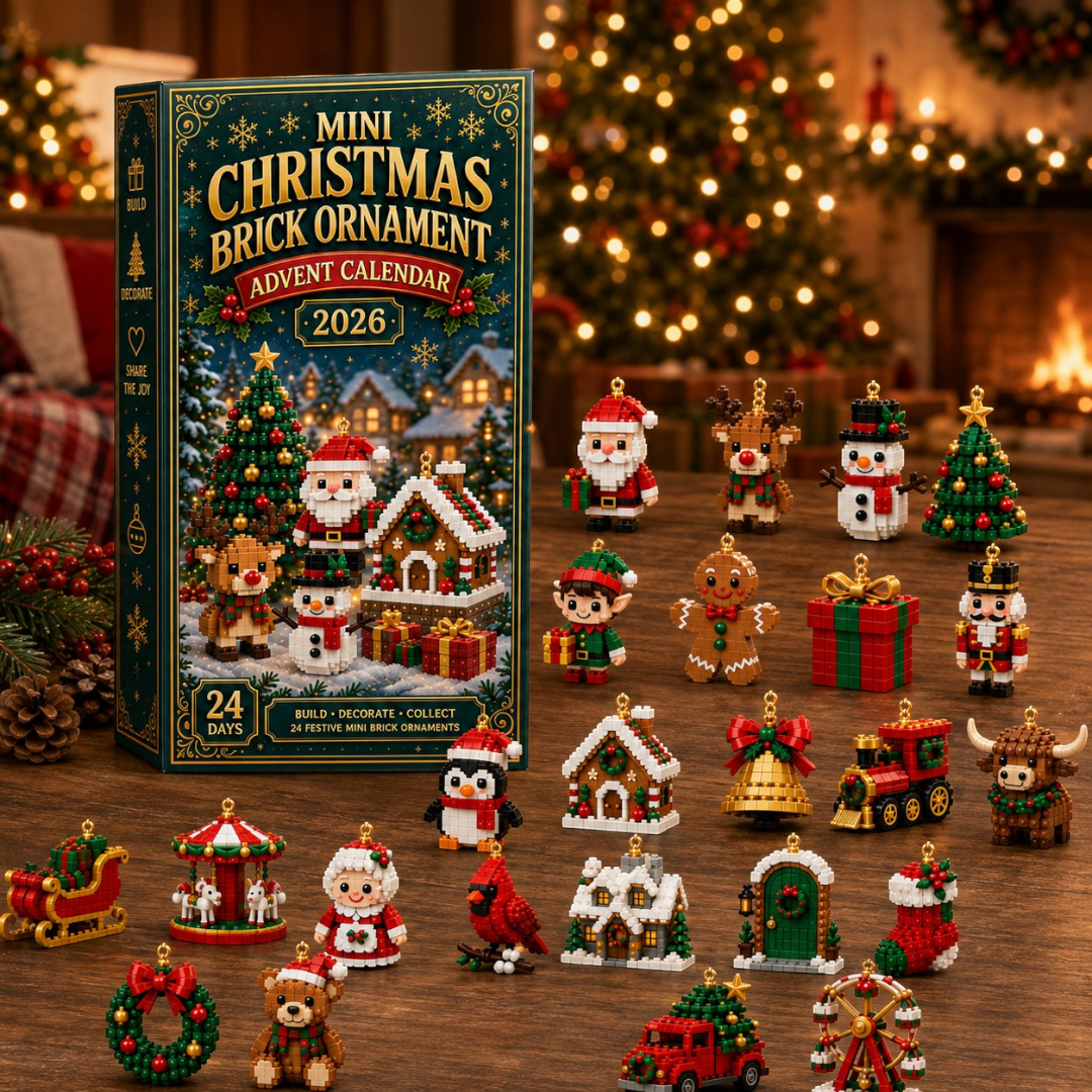 Adventskalender mit 24 farbenfrohen Mini-Weihnachtsanhängern