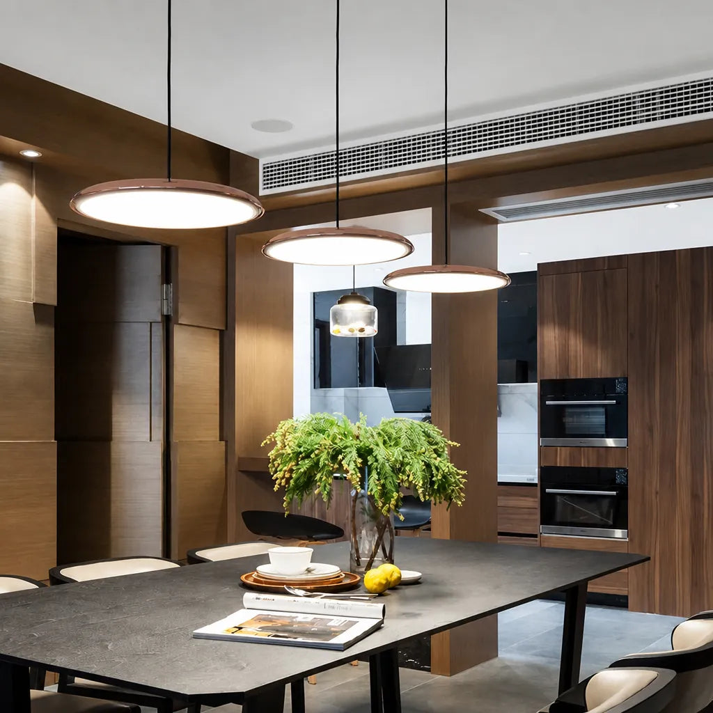Discara - Flache LED Pendelleuchte Esstisch Skandinavisch - Weiß