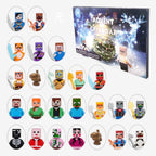 Adventskalender mit 24 Türchen und bunten Anime-Minifiguren im Pixelstil