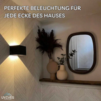 Kabellose kubische LED-Wandleuchte mit Bewegungssensor und Licht nach oben und unten