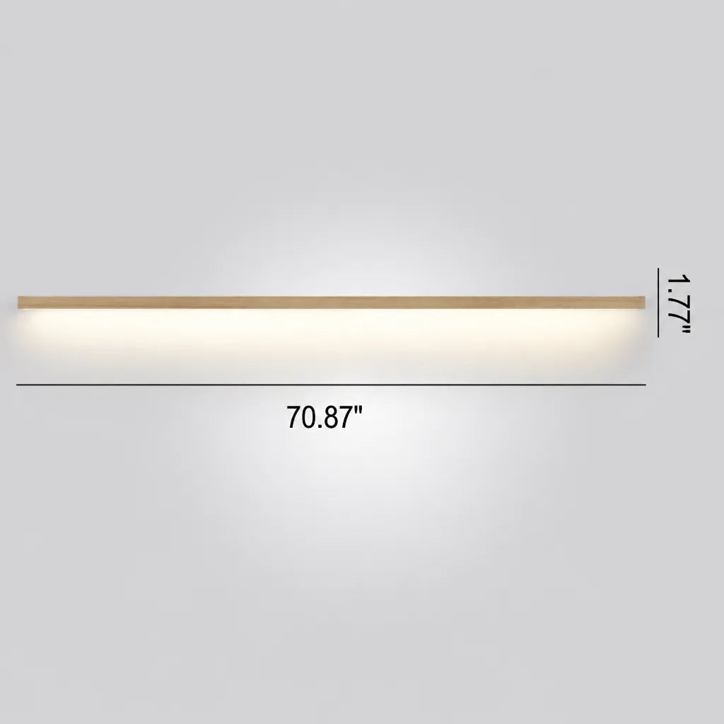 Linova - Minimalistische Längliche LED Wandleuchte Holzoptik - Weiß (5000K)