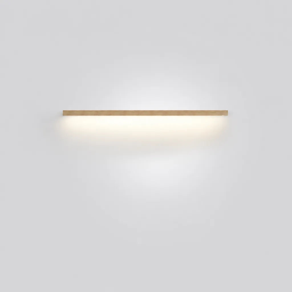 Linova - Minimalistische Längliche LED Wandleuchte Holzoptik - Weiß (5000K)