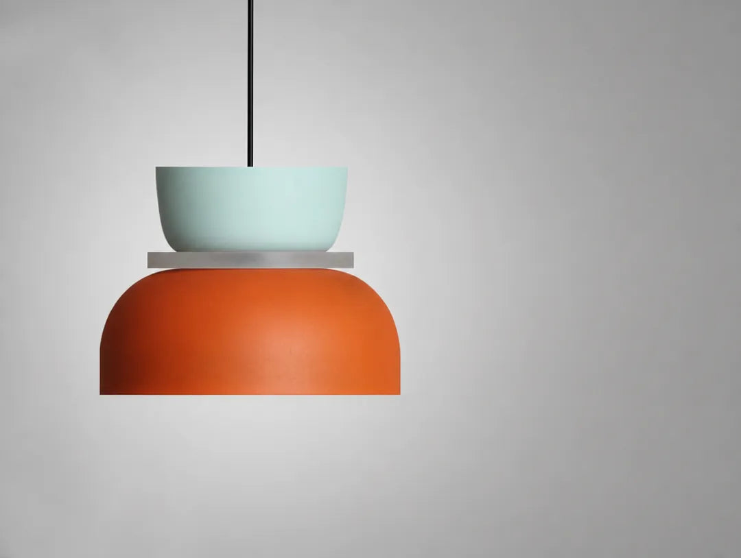 Stackolo - Mehrfarbige Stapel-Pendelleuchte Hängelampe Modern - Groß Cyan & Orange
