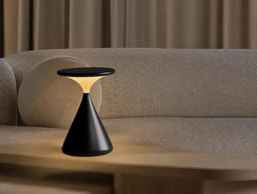 Conara - Sanduhr Tischlampe Kabellos Dimmbar - Weiß