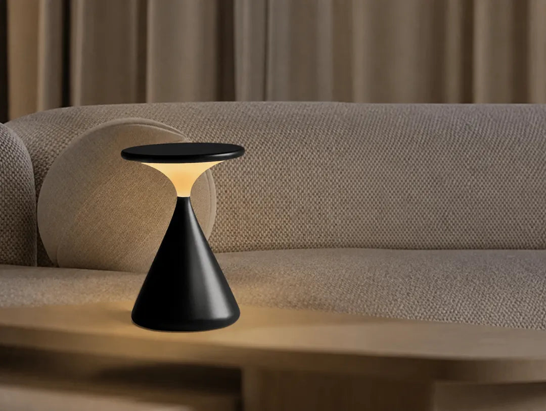 Conara - Sanduhr Tischlampe Kabellos Dimmbar - Weiß