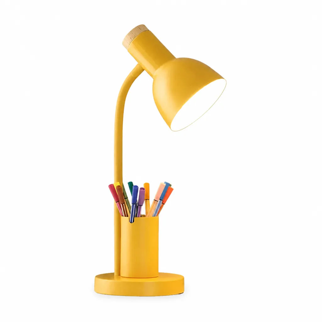 Lumivex - Schreibtischlampe Mit Stiftehalter Schwenkbar - Gelb