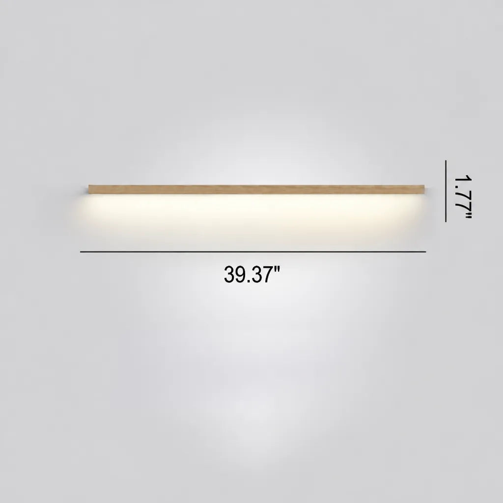 Linova - Minimalistische Längliche LED Wandleuchte Holzoptik - Weiß (5000K)