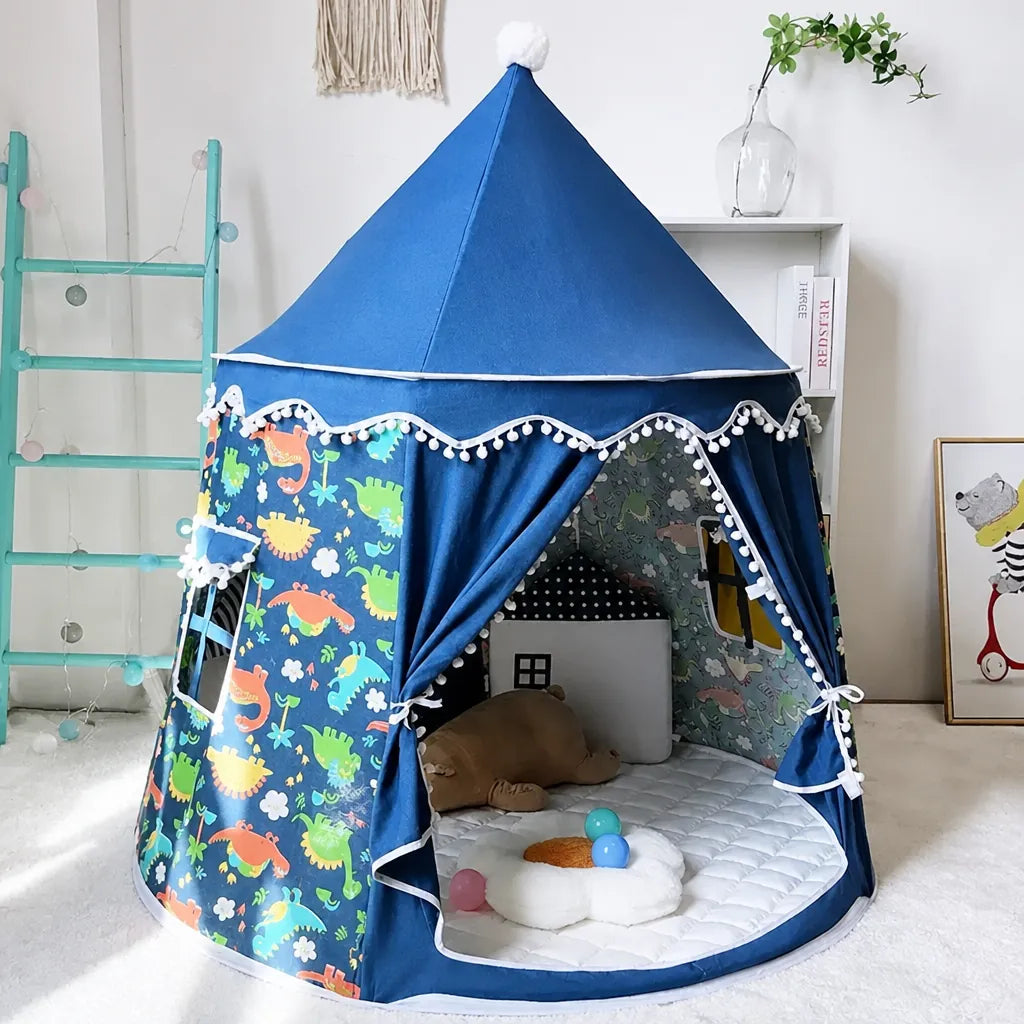 Prinzara - Spielzelt Kinder Prinzessin Innen Faltbar - Blau