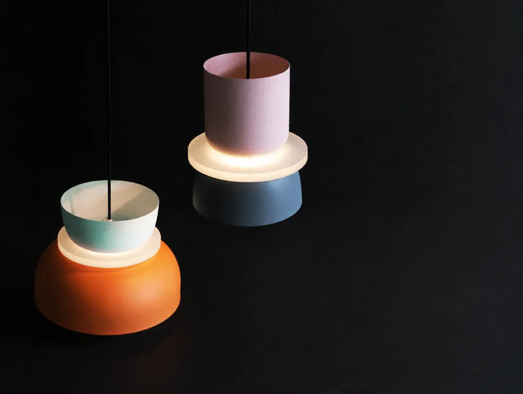 Stackolo - Mehrfarbige Stapel-Pendelleuchte Hängelampe Modern - Small Pink & Blue