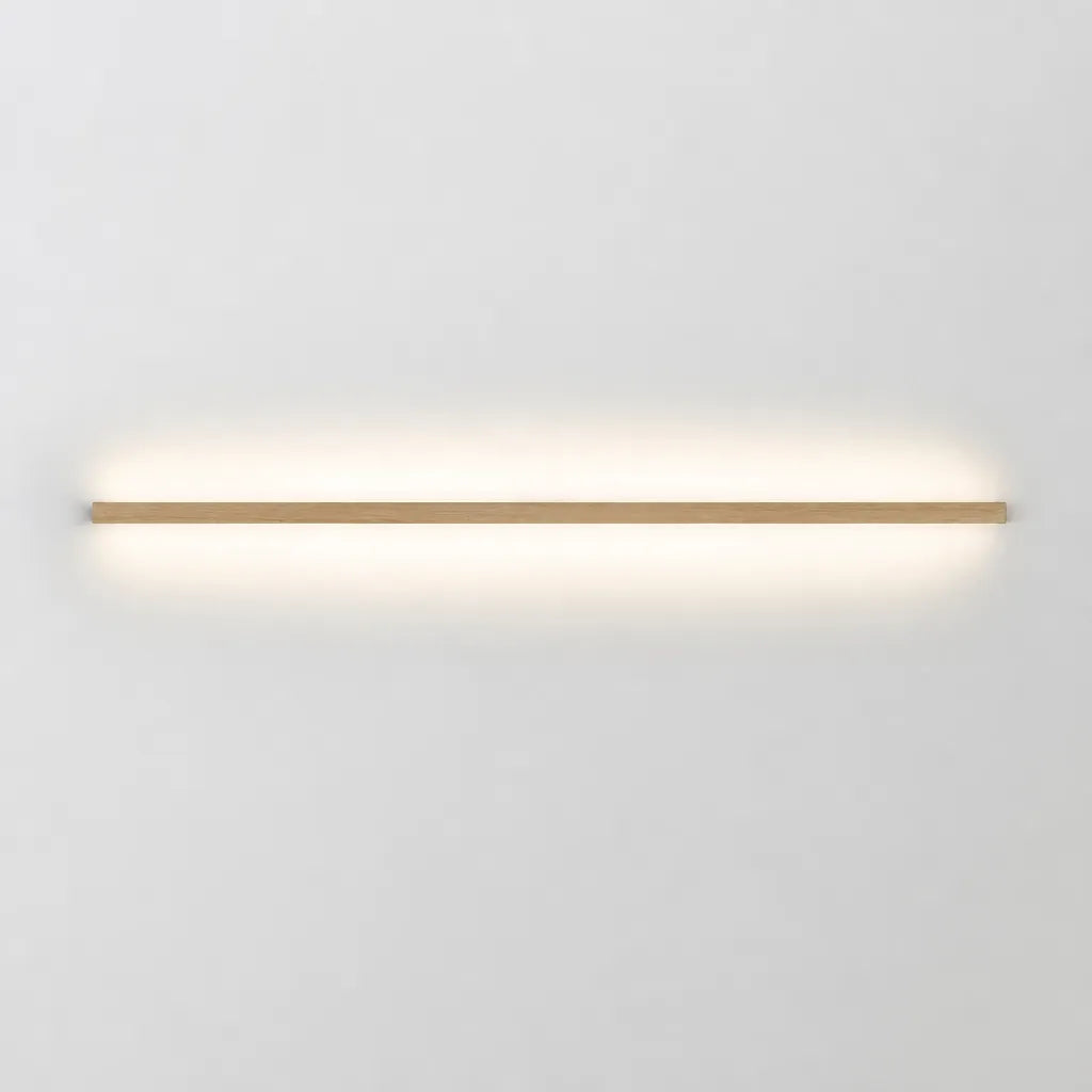 Linova - Minimalistische Längliche LED Wandleuchte Holzoptik - Weiß (5000K)
