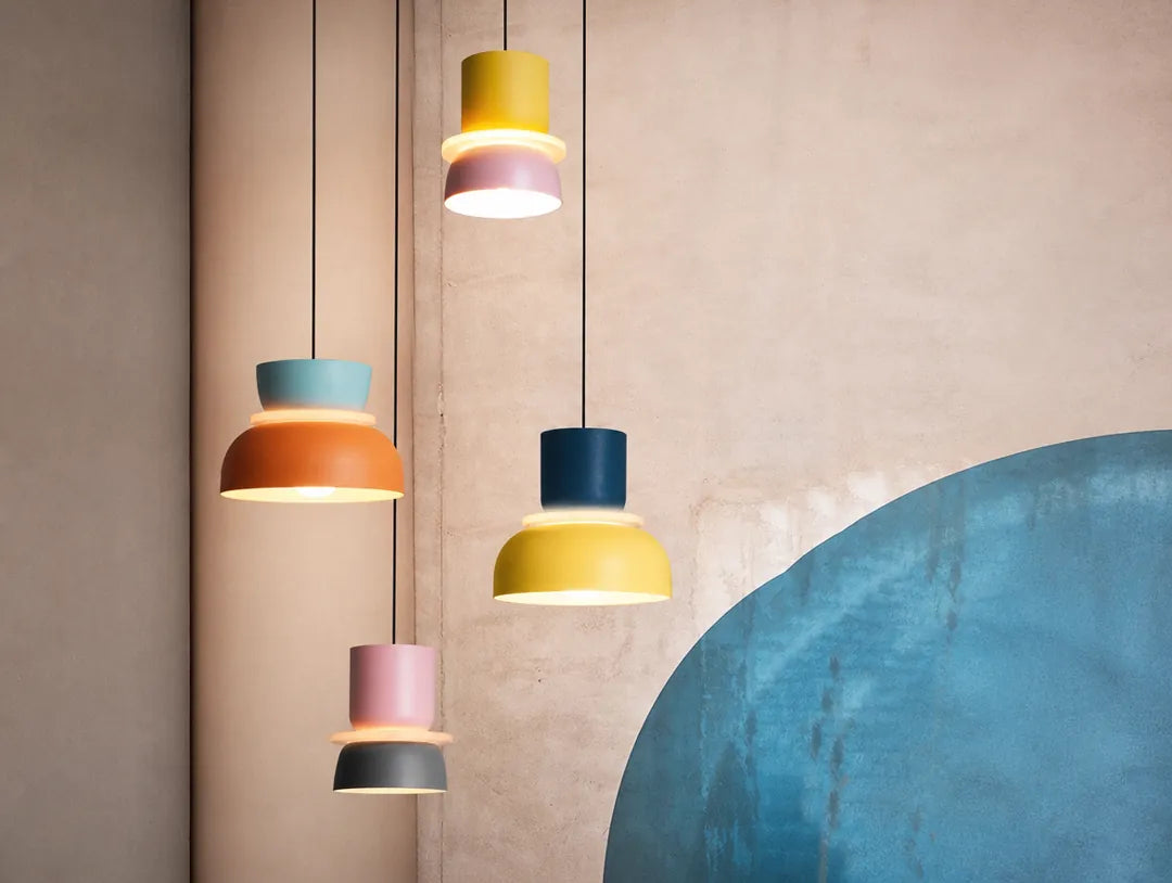 Stackolo - Mehrfarbige Stapel-Pendelleuchte Hängelampe Modern - Small Yellow & Pink