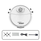 Runder 3-in-1-Saugroboter mit seitlichen Bürsten auf einem Boden