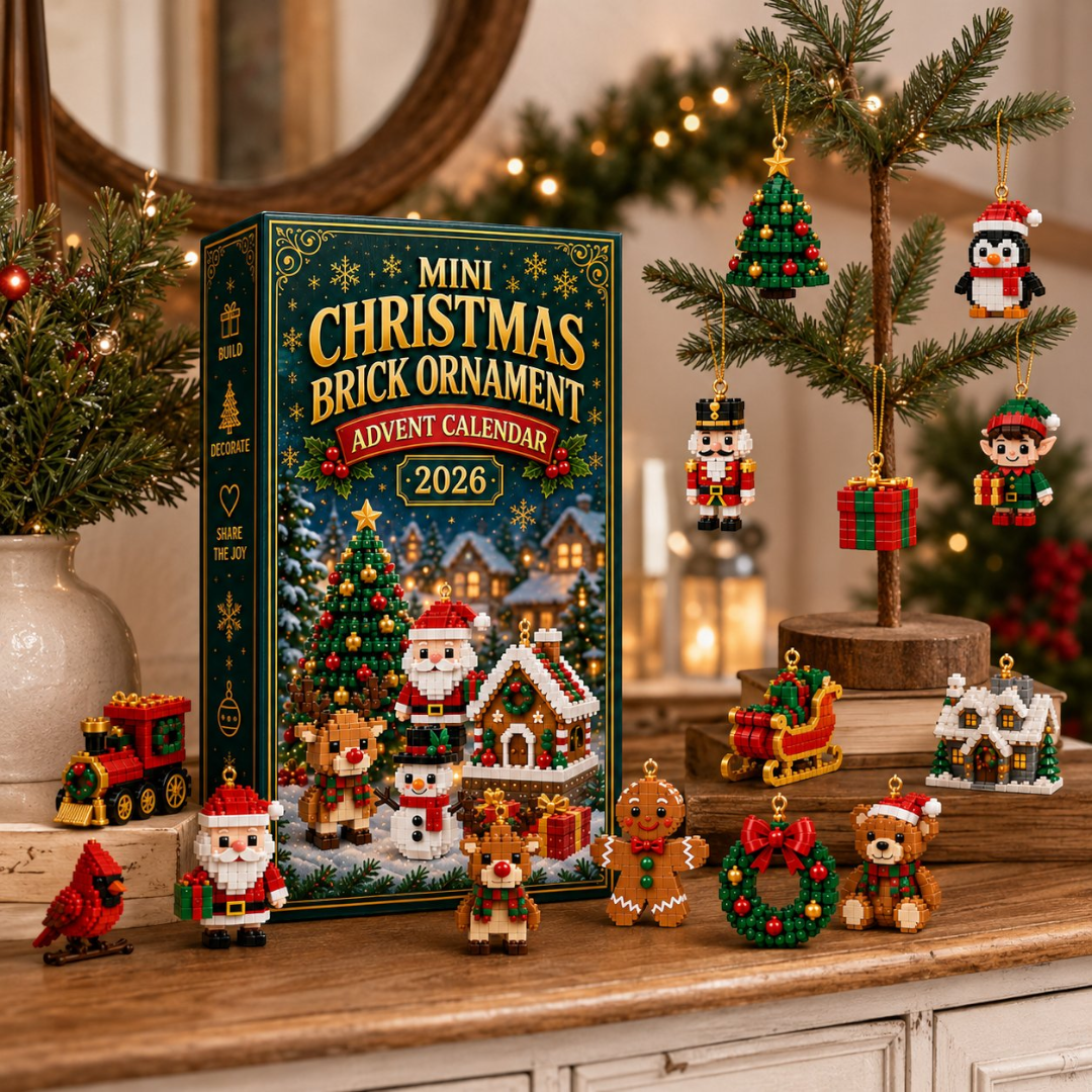 Adventskalender mit 24 farbenfrohen Mini-Weihnachtsanhängern