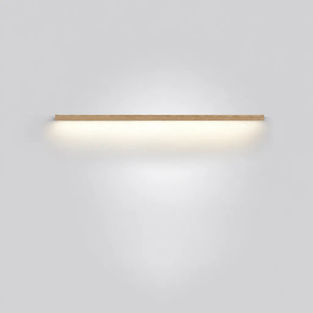 Linova - Minimalistische Längliche LED Wandleuchte Holzoptik - Weiß (5000K)
