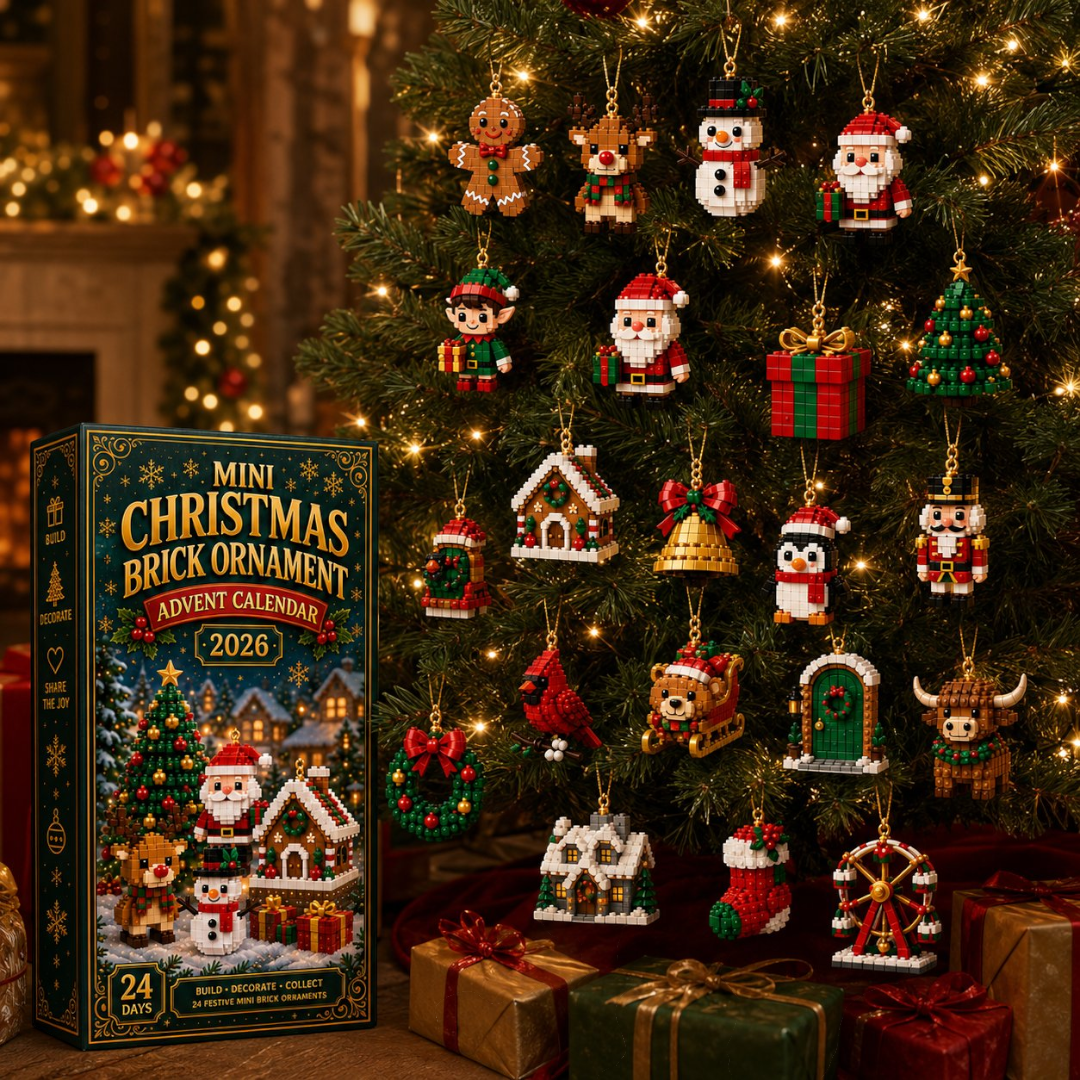 Adventskalender mit 24 farbenfrohen Mini-Weihnachtsanhängern