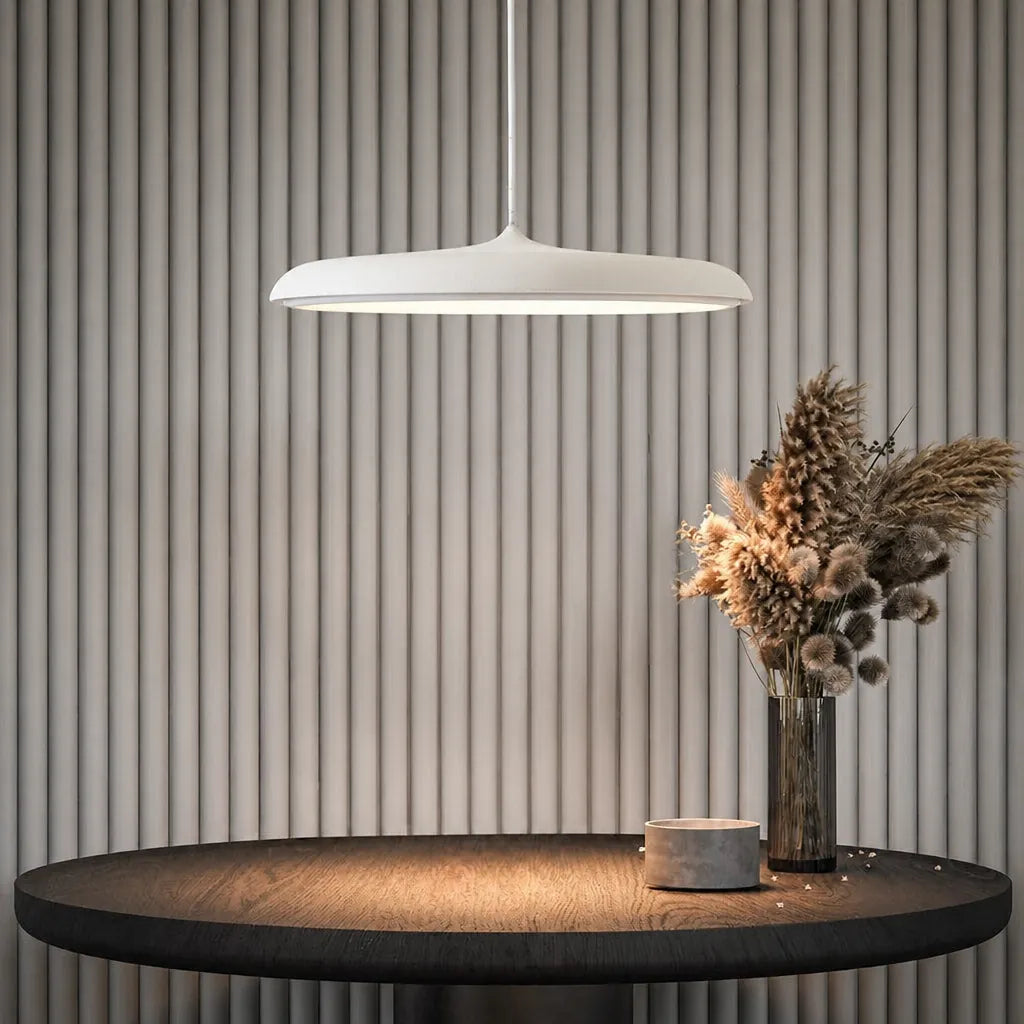 Discara - Flache LED Pendelleuchte Esstisch Skandinavisch - Weiß