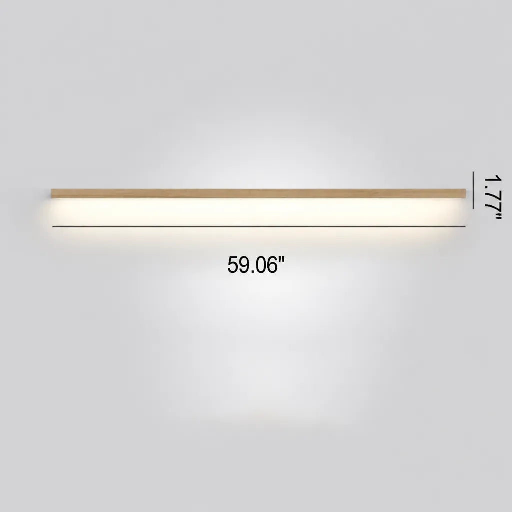 Linova - Minimalistische Längliche LED Wandleuchte Holzoptik - Weiß (5000K)