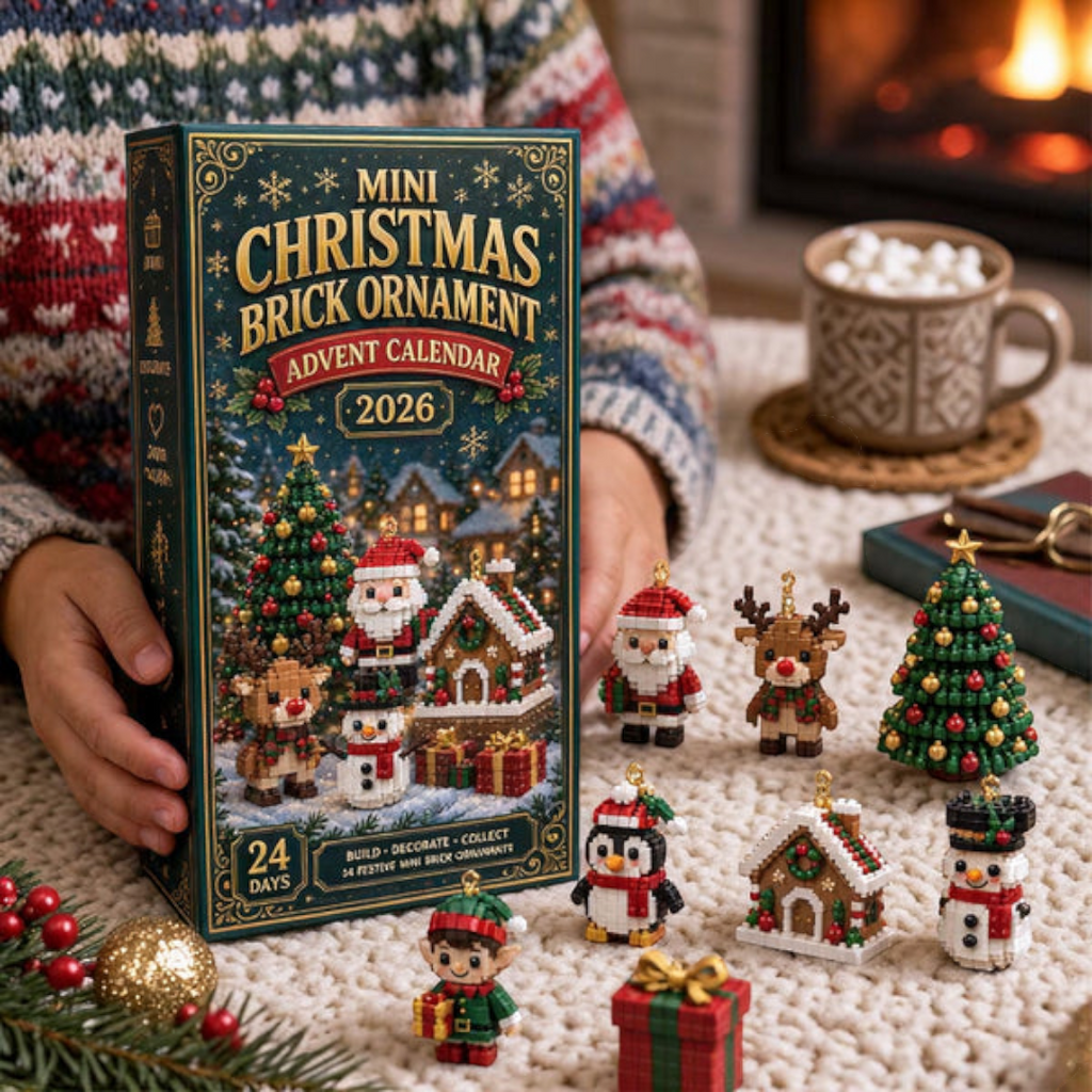 Adventskalender mit 24 farbenfrohen Mini-Weihnachtsanhängern