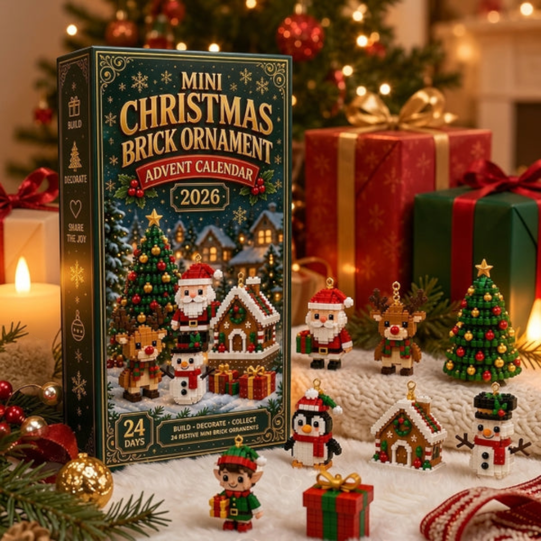 Adventskalender mit 24 farbenfrohen Mini-Weihnachtsanhängern