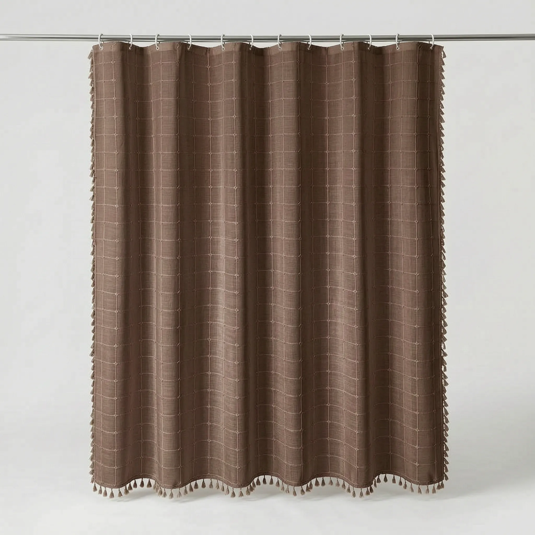Bathari™ - Bohemian Duschvorhang Mit Verspielten Quasten