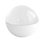 Kugelförmige Lampe mit lichtdurchlässigem Oberteil und geteiltem Lichtkörper
