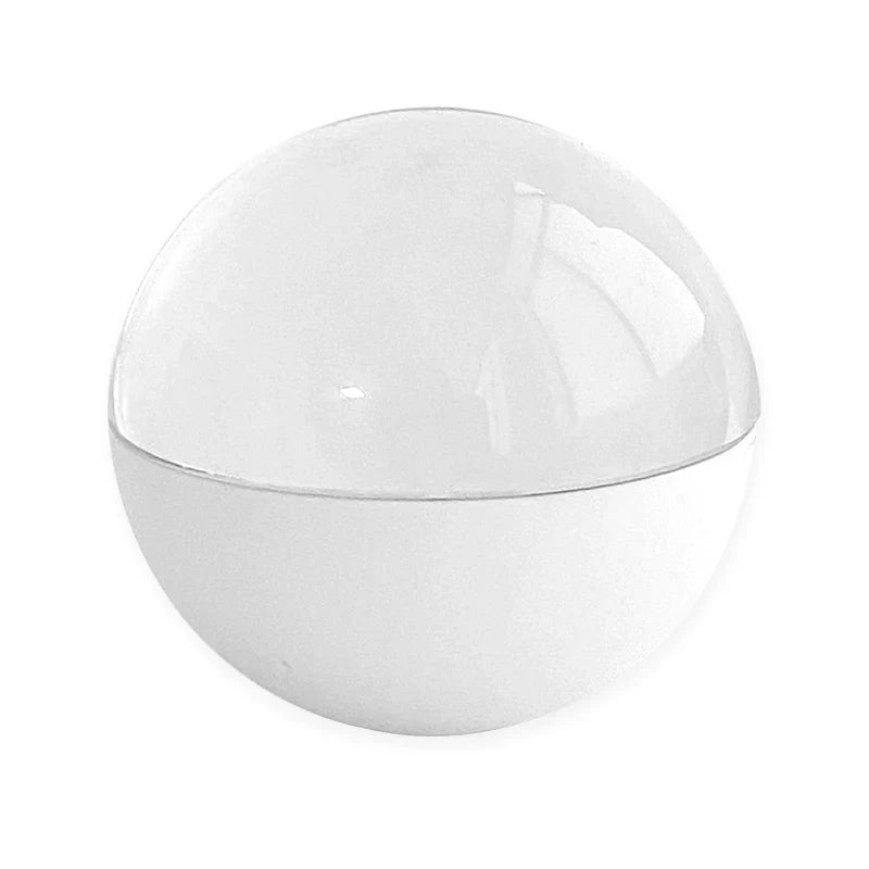Kugelförmige Lampe mit lichtdurchlässigem Oberteil und geteiltem Lichtkörper