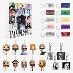 Adventskalender mit 24 Türchen und dekorativen Acryl-Schlüsselanhängern mit Taylor-Swift-Motiven