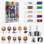 Adventskalender mit 24 Türchen und dekorativen Acryl-Schlüsselanhängern mit Taylor-Swift-Motiven