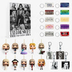 Adventskalender mit 24 Türchen und dekorativen Acryl-Schlüsselanhängern mit Taylor-Swift-Motiven