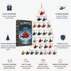 Adventskalender mit 24 Türchen und illustriertem Flugzeug-Motiv