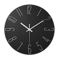Runde Wanduhr mit Quarzwerk, Holzoptik-Zifferblatt und kontrastreichen Ziffern