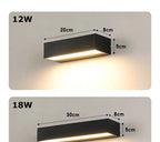 Wasserfeste LED-Außenwandlampe mit langem Gehäuse und Lichtaustritt nach unten