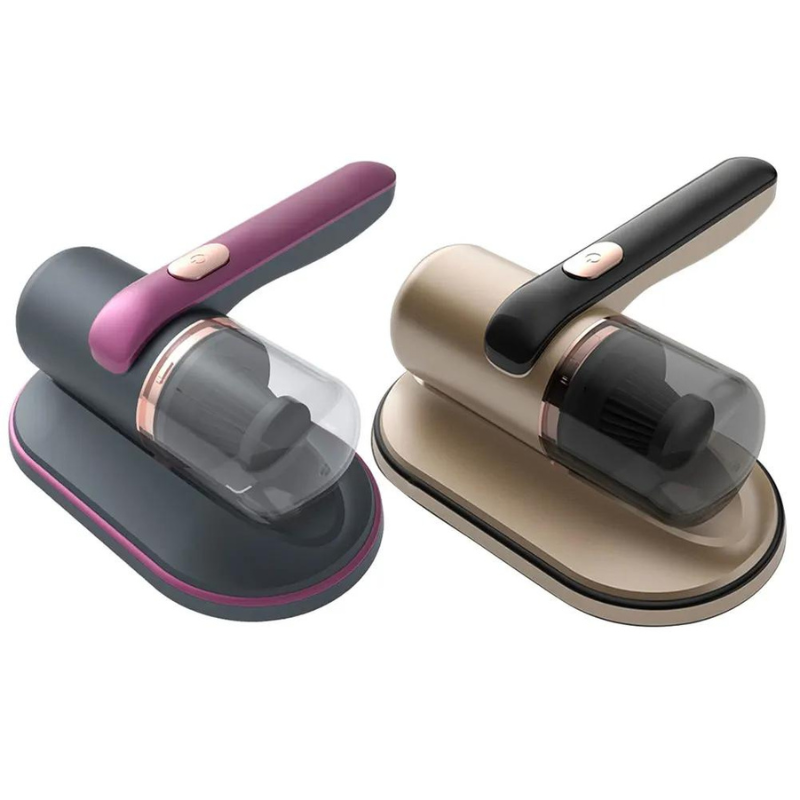 Kompakter Handstaubsauger mit sichtbarem Staubbehälter und ergonomischem Griff