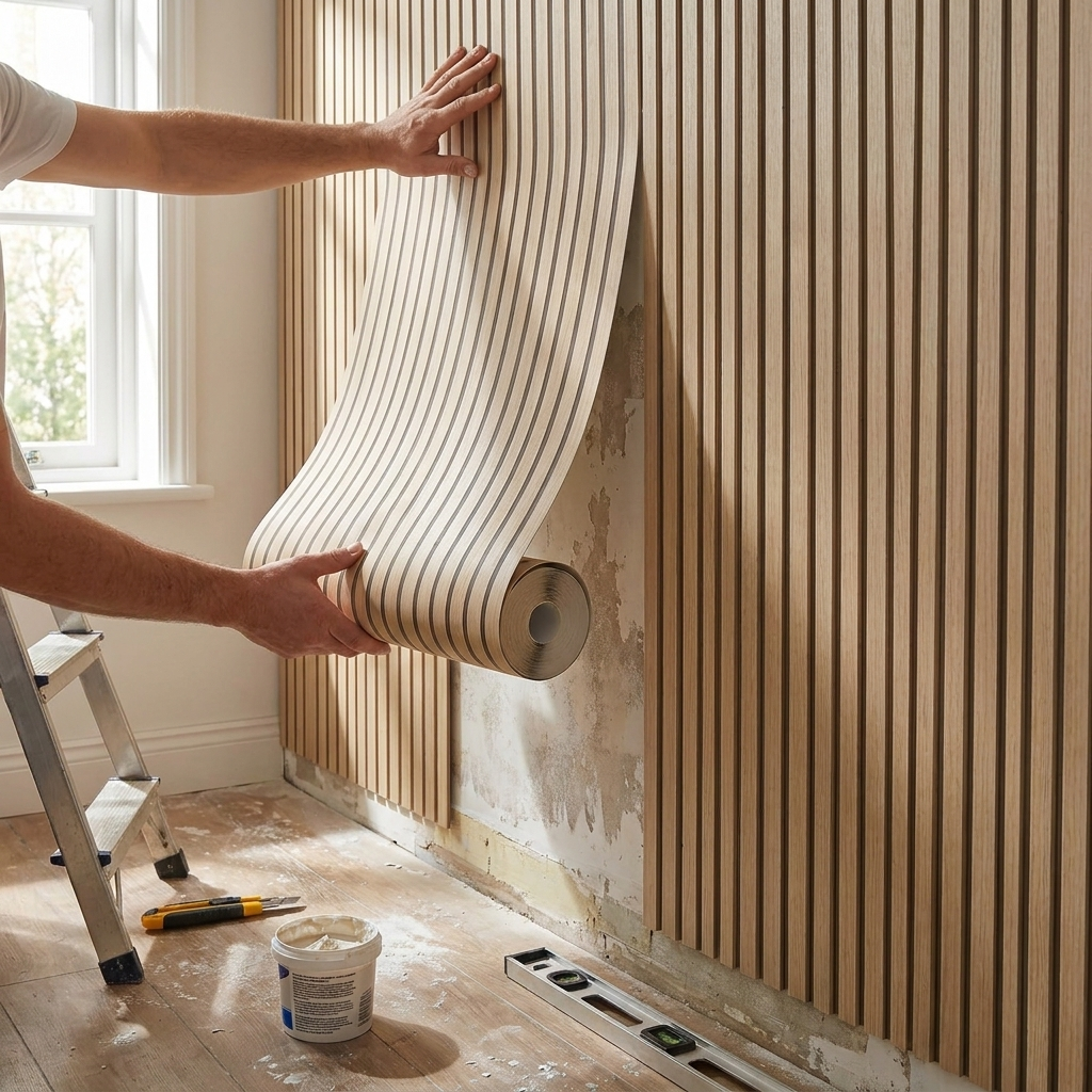 WallVibe™ - Selbstklebende Wandverkleidung In Lamellenoptik
