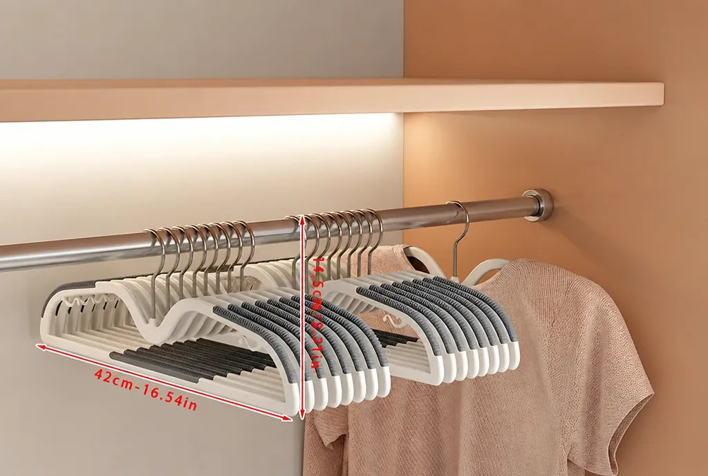 Slimfit - Kleiderbügel Platzsparend Rutschfest Drehbar - Grau