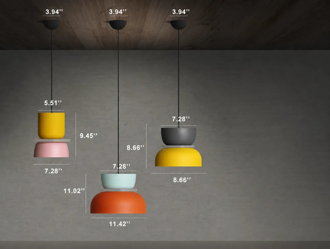 Stackolo - Mehrfarbige Stapel-Pendelleuchte Hängelampe Modern - Small Pink & Blue