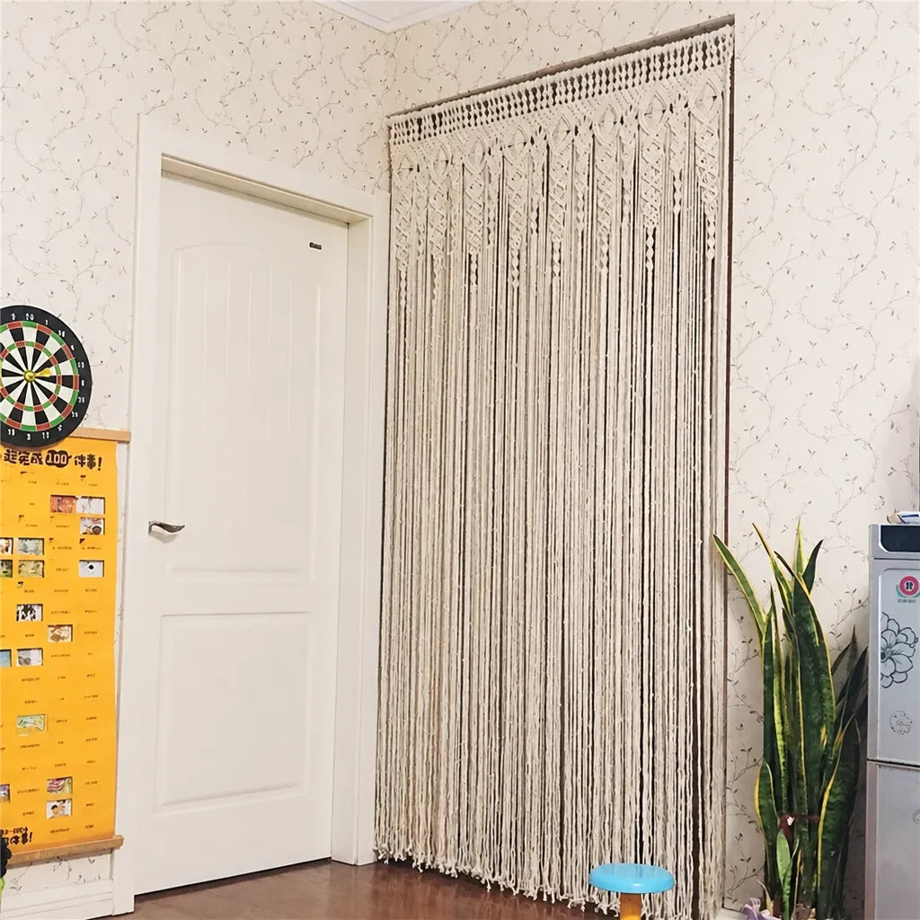 Knotara - Makramee Vorhang Boho Raumteiler Geknüpft