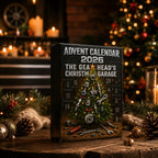 Schwarzer Adventskalender mit 24 Auto- und Werkstattdekorationen
