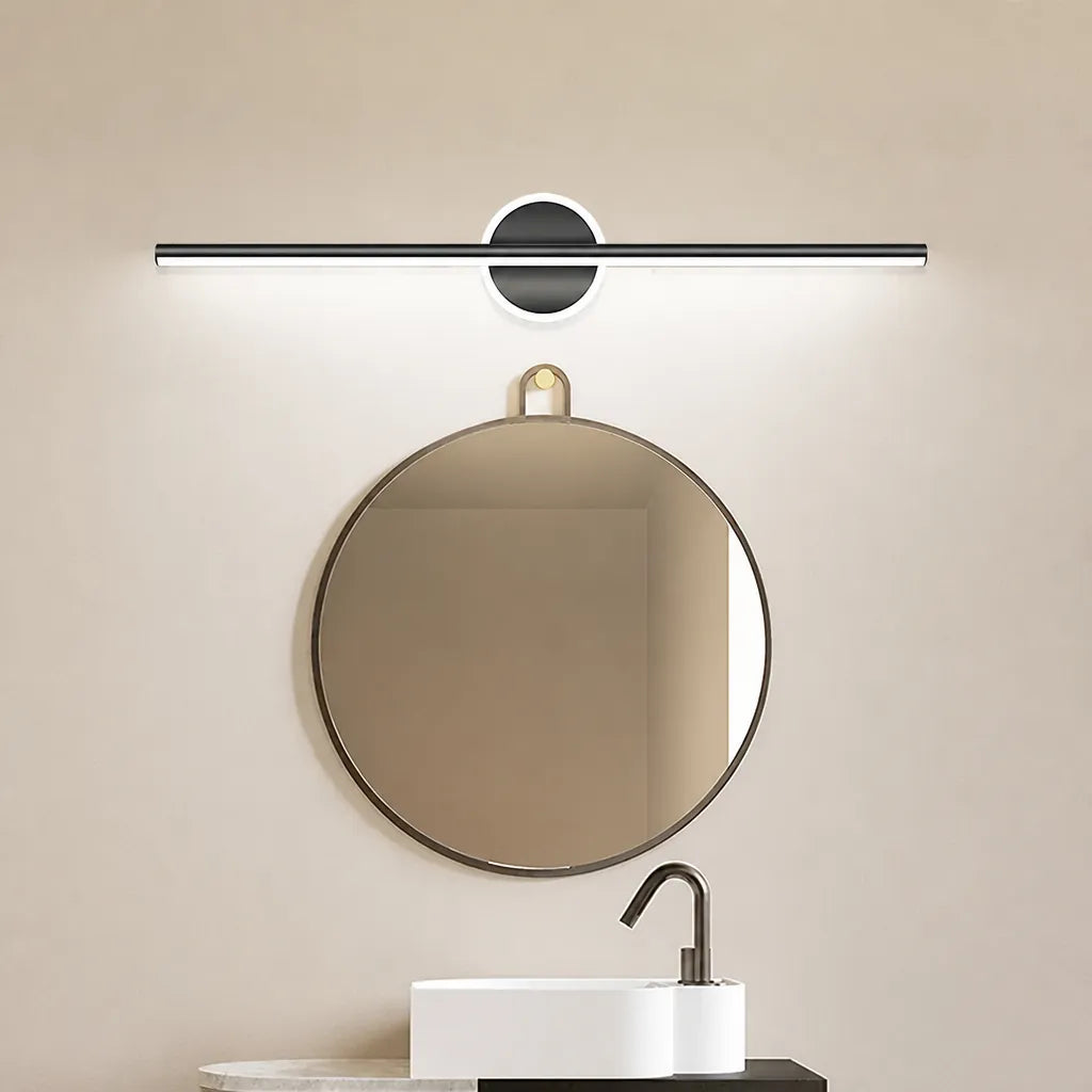 Linaris - Moderne LED Wandleuchte Spiegel Rund - Schwarz 40cm