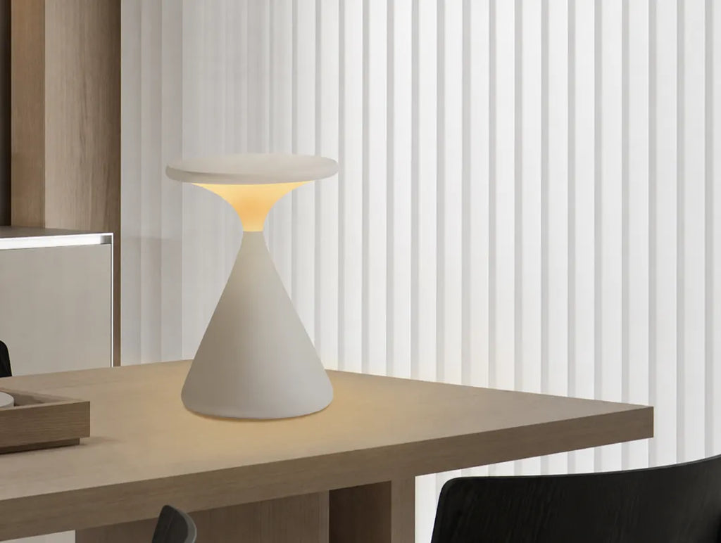 Conara - Sanduhr Tischlampe Kabellos Dimmbar - Weiß