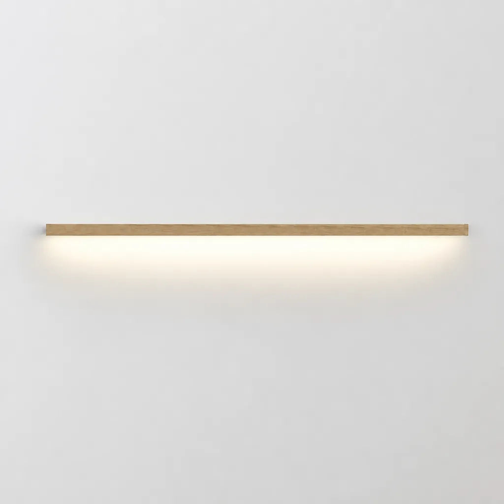 Linova - Minimalistische Längliche LED Wandleuchte Holzoptik - Weiß (5000K)