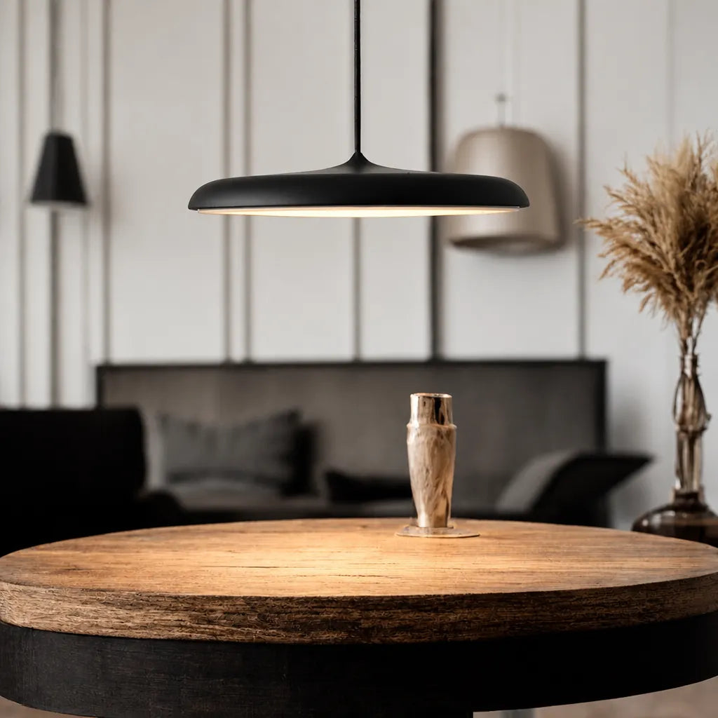 Discara - Flache LED Pendelleuchte Esstisch Skandinavisch - Weiß