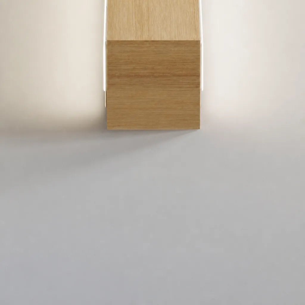 Linova - Minimalistische Längliche LED Wandleuchte Holzoptik - Weiß (5000K)
