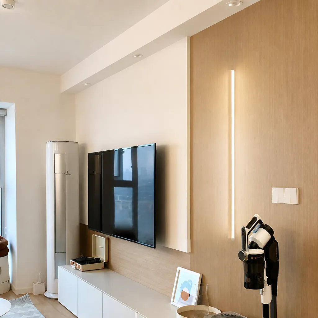 Linova - Minimalistische Längliche LED Wandleuchte Holzoptik - Weiß (5000K)