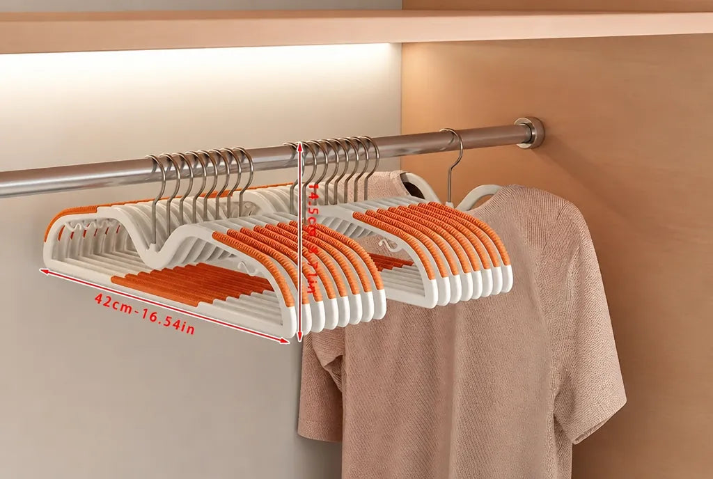 Slimfit - Kleiderbügel Platzsparend Rutschfest Drehbar - Orange