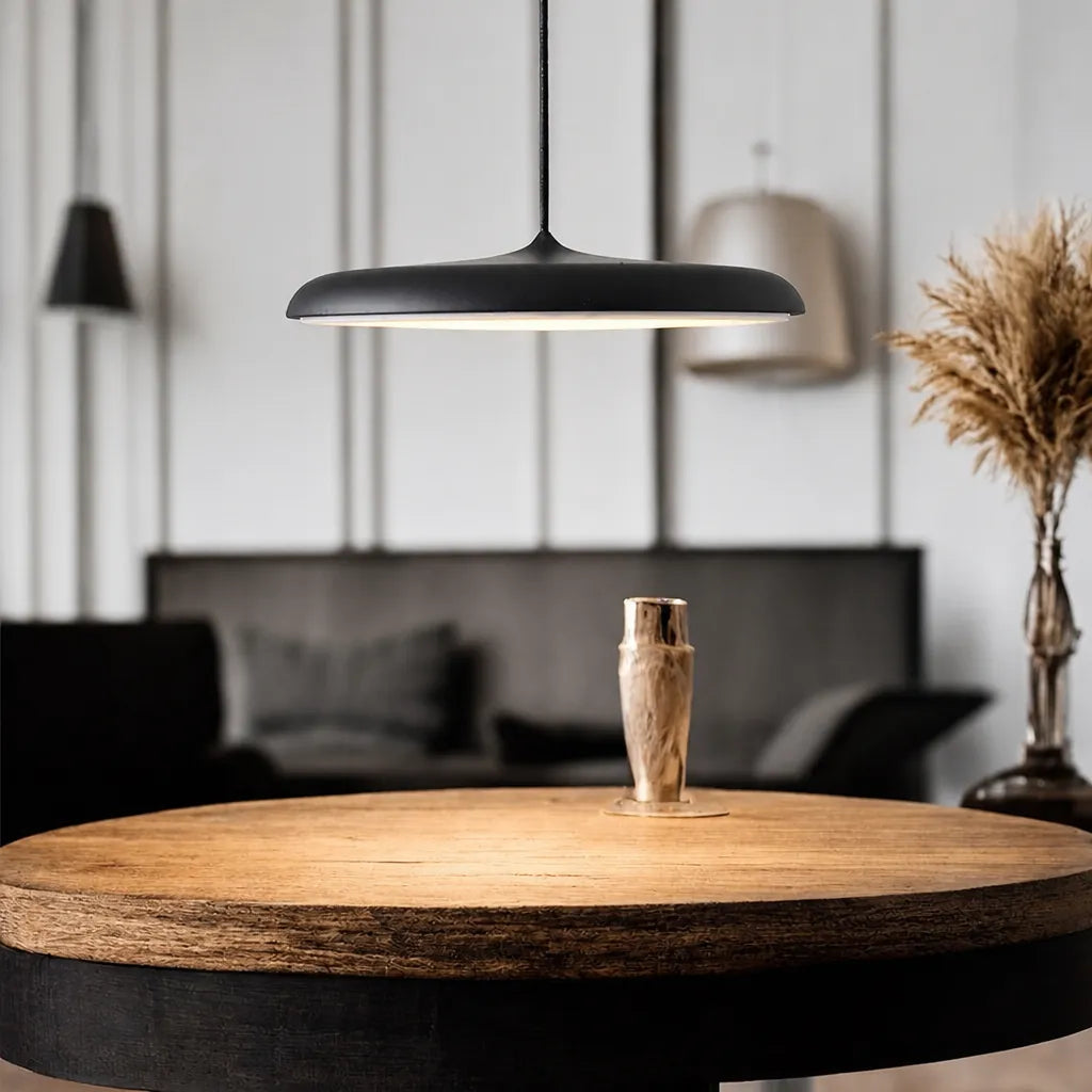 Discara - Flache LED Pendelleuchte Esstisch Skandinavisch - Schwarz