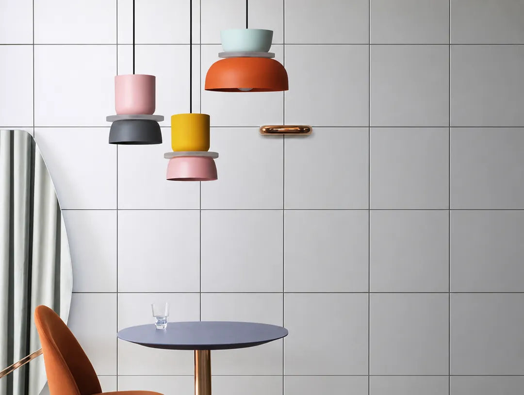 Stackolo - Mehrfarbige Stapel-Pendelleuchte Hängelampe Modern - Small Pink & Blue