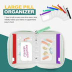 Tabletten-Organizer-Etui mit 14 transparenten Fächern und Reißverschluss